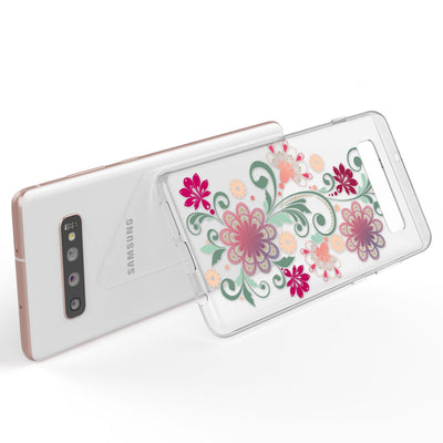 NALIA Hülle kompatibel mit Samsung Galaxy S10 Plus, Motiv Handyhülle Slim Silikon Case Cover Schutzhülle Dünn Durchsichtig, Etui Handy-Tasche Backcover Transparent Bumper Colorful Flowers NALIA Protective Hülle
