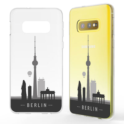NALIA Hülle kompatibel mit Samsung Galaxy S10e, Motiv Handyhülle Slim Silikon Case Cover Schutzhülle Dünn Durchsichtig, Etui Handy-Tasche Backcover Transparent Bumper Berlin Skyline NALIA Protective Hülle