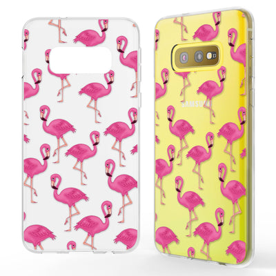 NALIA Hülle kompatibel mit Samsung Galaxy S10e, Motiv Handyhülle Slim Silikon Case Cover Schutzhülle Dünn Durchsichtig, Etui Handy-Tasche Backcover Transparent Bumper Flamingo Pink NALIA Protective Hülle