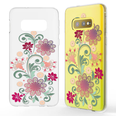 NALIA Hülle kompatibel mit Samsung Galaxy S10e, Motiv Handyhülle Slim Silikon Case Cover Schutzhülle Dünn Durchsichtig, Etui Handy-Tasche Backcover Transparent Bumper Red Mandala NALIA Protective Hülle