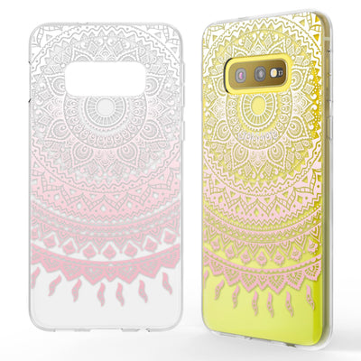 NALIA Hülle kompatibel mit Samsung Galaxy S10e, Motiv Handyhülle Slim Silikon Case Cover Schutzhülle Dünn Durchsichtig, Etui Handy-Tasche Backcover Transparent Bumper Mandala Pink NALIA Protective Hülle