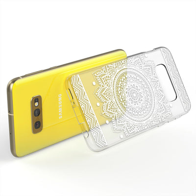 NALIA Hülle kompatibel mit Samsung Galaxy S10e, Motiv Handyhülle Slim Silikon Case Cover Schutzhülle Dünn Durchsichtig, Etui Handy-Tasche Backcover Transparent Bumper Circle Flowers NALIA Protective Hülle