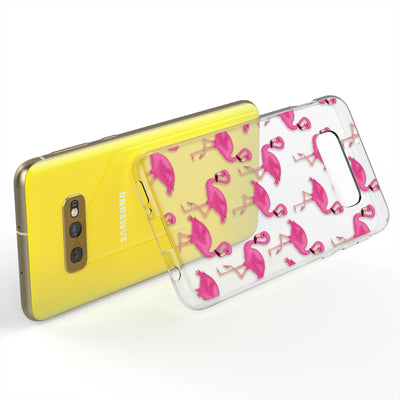 NALIA Hülle kompatibel mit Samsung Galaxy S10e, Motiv Handyhülle Slim Silikon Case Cover Schutzhülle Dünn Durchsichtig, Etui Handy-Tasche Backcover Transparent Bumper Flamingo Pink NALIA Protective Hülle