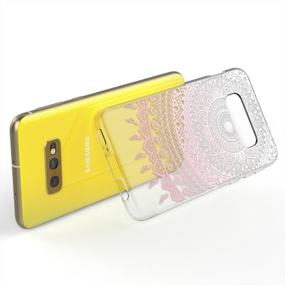 NALIA Hülle kompatibel mit Samsung Galaxy S10e, Motiv Handyhülle Slim Silikon Case Cover Schutzhülle Dünn Durchsichtig, Etui Handy-Tasche Backcover Transparent Bumper Mandala Pink NALIA Protective Hülle