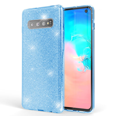 NALIA Glitzerhülle für Samsung Galaxy S10 – Funkelnder Glitzer-Look & Grip – SHINEPOP (Silikon Case) – Marke aus Berlin Türkis NALIA Protective Hülle