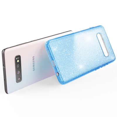 NALIA Glitzerhülle für Samsung Galaxy S10 – Funkelnder Glitzer-Look & Grip – SHINEPOP (Silikon Case) – Marke aus Berlin Türkis NALIA Protective Hülle