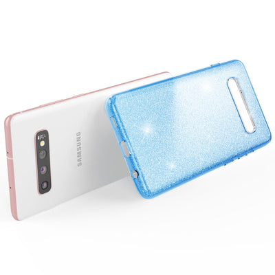 NALIA Glitzerhülle für Samsung Galaxy S10 Plus – Funkelnder Glitzer-Look & Grip – SHINEPOP (Silikon Case) – Marke aus Berlin Gold NALIA Protective Hülle