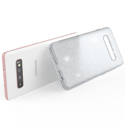 NALIA Glitzerhülle für Samsung Galaxy S10 Plus – Funkelnder Glitzer-Look & Grip – SHINEPOP (Silikon Case) – Marke aus Berlin Gold NALIA Protective Hülle