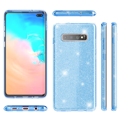 NALIA Glitzerhülle für Samsung Galaxy S10 Plus – Funkelnder Glitzer-Look & Grip – SHINEPOP (Silikon Case) – Marke aus Berlin Gold NALIA Protective Hülle