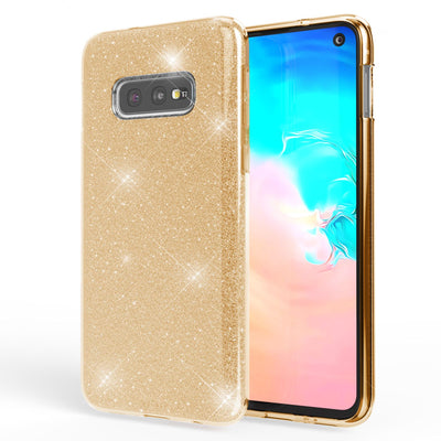 NALIA Hülle kompatibel mit Samsung Galaxy S10e, Glitzer Handyhülle Ultra-Slim Silikon-Case Back-Cover Schutzhülle, Glitter Sparkle Handy-Tasche Bumper Dünnes Bling Strass Etui Schutz NALIA Protective Hülle