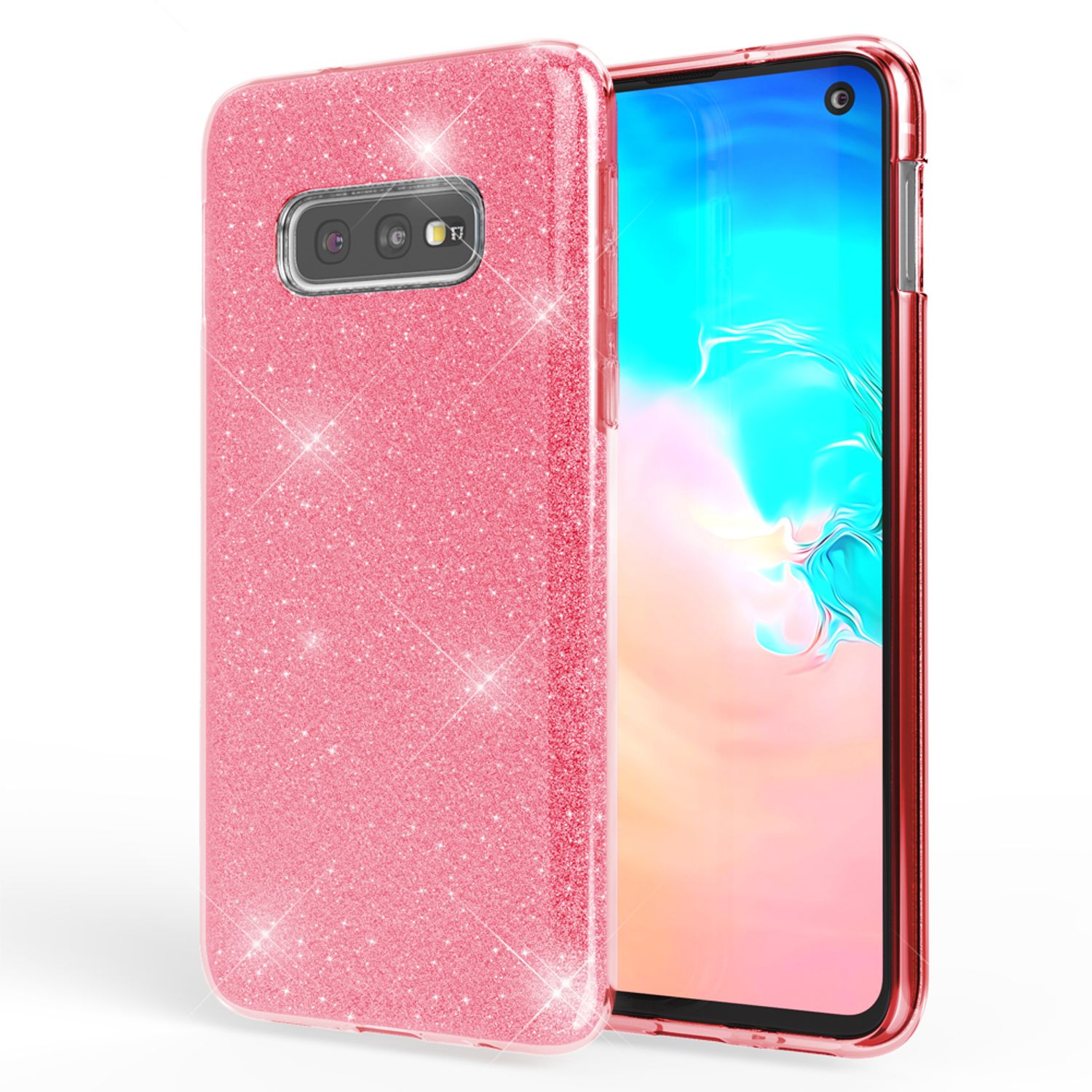 NALIA Hülle kompatibel mit Samsung Galaxy S10e, Glitzer Handy Hülle Back Cover NALIA Protective Hülle