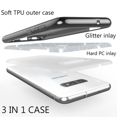 NALIA Hülle kompatibel mit Samsung Galaxy S10e, Glitzer Handyhülle Ultra-Slim Silikon-Case Back-Cover Schutzhülle, Glitter Sparkle Handy-Tasche Bumper Dünnes Bling Strass Etui Schutz NALIA Protective Hülle