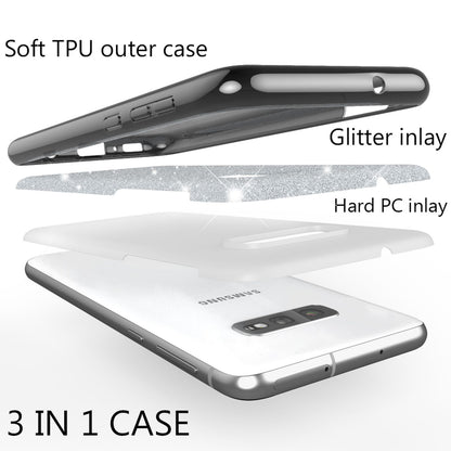 NALIA Hülle kompatibel mit Samsung Galaxy S10e, Glitzer Handy Hülle Back Cover NALIA Protective Hülle