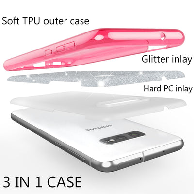 NALIA Hülle kompatibel mit Samsung Galaxy S10e, Glitzer Handyhülle Ultra-Slim Silikon-Case Back-Cover Schutzhülle, Glitter Sparkle Handy-Tasche Bumper Dünnes Bling Strass Etui Schutz NALIA Protective Hülle