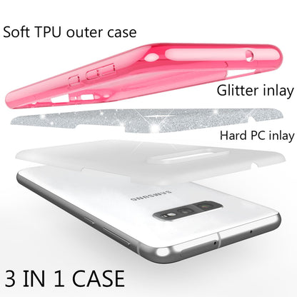 NALIA Hülle kompatibel mit Samsung Galaxy S10e, Glitzer Handy Hülle Back Cover NALIA Protective Hülle