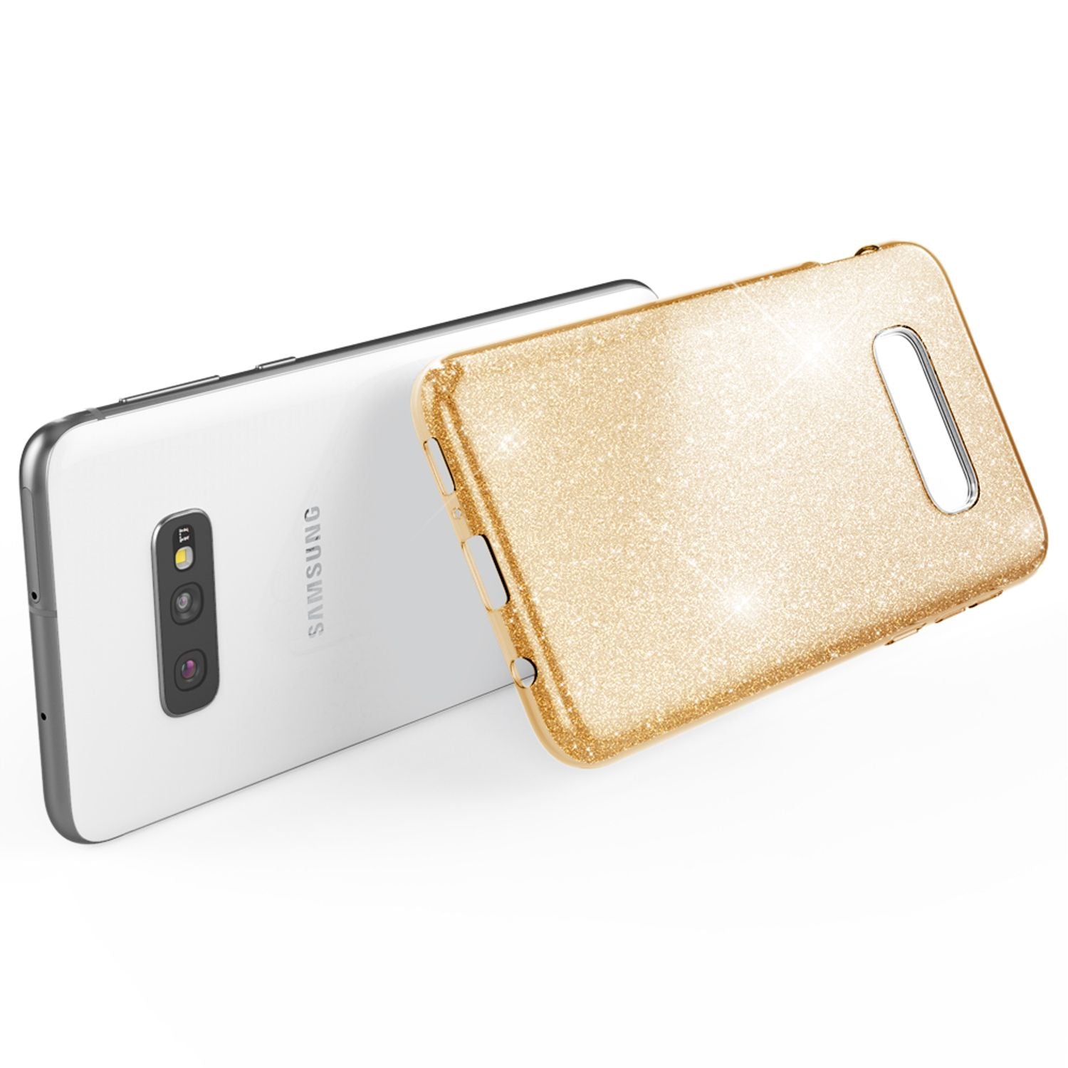 NALIA Hülle kompatibel mit Samsung Galaxy S10e, Glitzer Handy Hülle Back Cover NALIA Protective Hülle