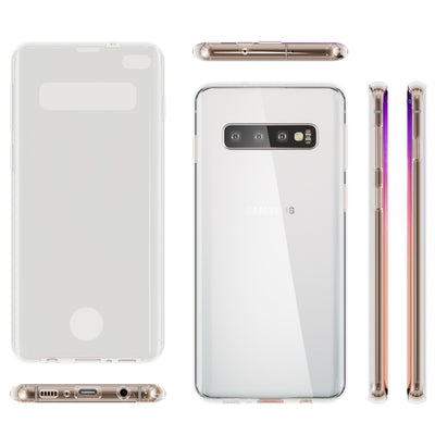 NALIA 360 Grad Hülle kompatibel mit Samsung Galaxy S10 Plus, Full-Cover vorne hinten Rundum Handyhülle Doppel-Schutz, Dünn Ganzkörper Case Silikon Transparent Displayschutz Bumper Transparent NALIA Protective Hülle