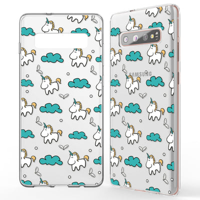 NALIA Handyhülle kompatibel mit Samsung Galaxy S10 Plus, Ultra-Slim Silikon Hülle Motiv Case Cover Crystal Schutzhülle, Durchsichtig Etui Handy-Tasche Backcover Transparent Bumper Cloudy NALIA SlimFit Hülle