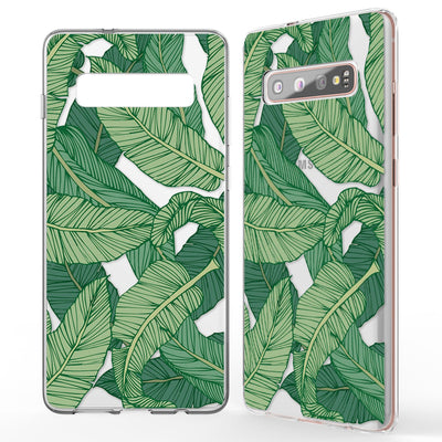 NALIA Handyhülle kompatibel mit Samsung Galaxy S10 Plus, Ultra-Slim Silikon Hülle Motiv Case Cover Crystal Schutzhülle, Durchsichtig Etui Handy-Tasche Backcover Transparent Bumper Greenery NALIA SlimFit Hülle