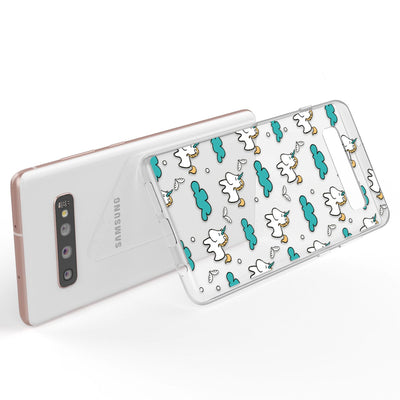 NALIA Handyhülle kompatibel mit Samsung Galaxy S10 Plus, Ultra-Slim Silikon Hülle Motiv Case Cover Crystal Schutzhülle, Durchsichtig Etui Handy-Tasche Backcover Transparent Bumper Cloudy NALIA SlimFit Hülle