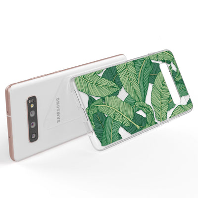 NALIA Handyhülle kompatibel mit Samsung Galaxy S10 Plus, Ultra-Slim Silikon Hülle Motiv Case Cover Crystal Schutzhülle, Durchsichtig Etui Handy-Tasche Backcover Transparent Bumper Greenery NALIA SlimFit Hülle