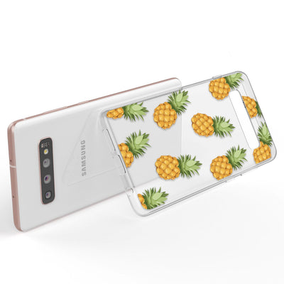 NALIA Handyhülle kompatibel mit Samsung Galaxy S10 Plus, Ultra-Slim Silikon Hülle Motiv Case Cover Crystal Schutzhülle, Durchsichtig Etui Handy-Tasche Backcover Transparent Bumper Pineapple NALIA SlimFit Hülle