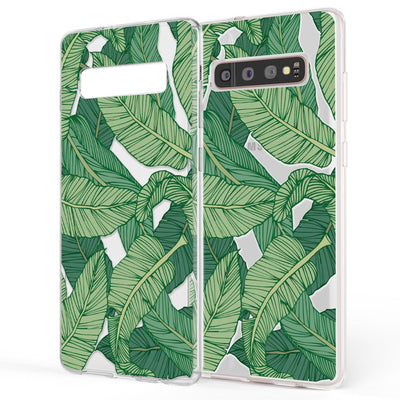 NALIA Handyhülle kompatibel mit Samsung Galaxy S10 Plus, Ultra-Slim Silikon Hülle Motiv Case Cover Crystal Schutzhülle, Durchsichtig Etui Handy-Tasche Backcover Transparent Bumper Greenery NALIA SlimFit Hülle