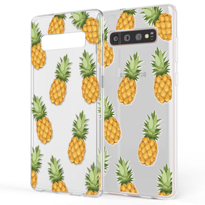 NALIA Handyhülle kompatibel mit Samsung Galaxy S10 Plus, Ultra-Slim Silikon Hülle Motiv Case Cover Crystal Schutzhülle, Durchsichtig Etui Handy-Tasche Backcover Transparent Bumper Pineapple NALIA SlimFit Hülle