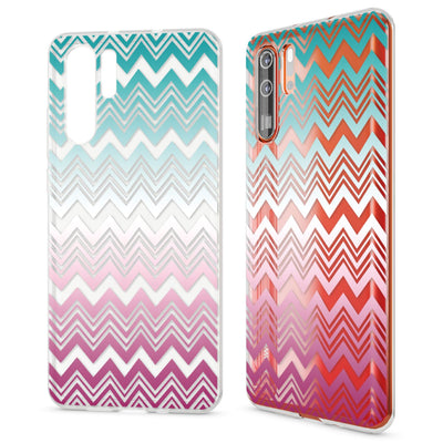 NALIA Hülle kompatibel mit Huawei P30 Pro, Motiv Handyhülle Ultra-Slim Silikon Case Crystal Cover Schutzhülle Durchsichtig Dünn, Handy-Tasche Backcover Transparent Bumper Colorful Lines NALIA SlimFit Hülle