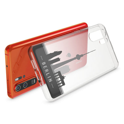 NALIA Hülle kompatibel mit Huawei P30 Pro, Motiv Handyhülle Ultra-Slim Silikon Case Crystal Cover Schutzhülle Durchsichtig Dünn, Handy-Tasche Backcover Transparent Bumper Berlin Skyline NALIA SlimFit Hülle