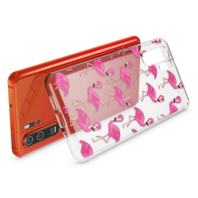 NALIA Hülle kompatibel mit Huawei P30 Pro, Motiv Handyhülle Ultra-Slim Silikon Case Crystal Cover Schutzhülle Durchsichtig Dünn, Handy-Tasche Backcover Transparent Bumper Flamingo Green NALIA SlimFit Hülle