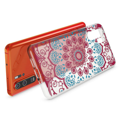 NALIA Hülle kompatibel mit Huawei P30 Pro, Motiv Handyhülle Ultra-Slim Silikon Case Crystal Cover Schutzhülle Durchsichtig Dünn, Handy-Tasche Backcover Transparent Bumper Golden Flowers NALIA SlimFit Hülle