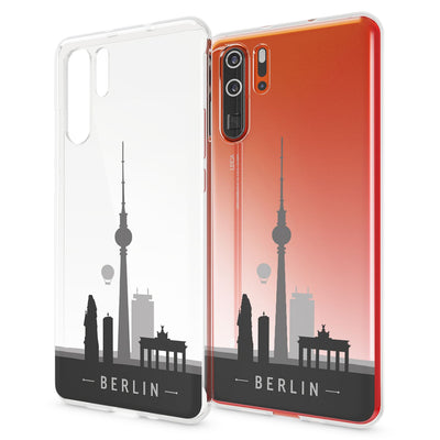 NALIA Hülle kompatibel mit Huawei P30 Pro, Motiv Handyhülle Ultra-Slim Silikon Case Crystal Cover Schutzhülle Durchsichtig Dünn, Handy-Tasche Backcover Transparent Bumper Berlin Skyline NALIA SlimFit Hülle
