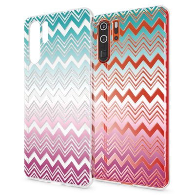NALIA Hülle kompatibel mit Huawei P30 Pro, Motiv Handyhülle Ultra-Slim Silikon Case Crystal Cover Schutzhülle Durchsichtig Dünn, Handy-Tasche Backcover Transparent Bumper Colorful Lines NALIA SlimFit Hülle