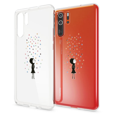 NALIA Hülle kompatibel mit Huawei P30 Pro, Motiv Handyhülle Ultra-Slim Silikon Case Crystal Cover Schutzhülle Durchsichtig Dünn, Handy-Tasche Backcover Transparent Bumper Colorful Rain NALIA SlimFit Hülle