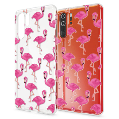 NALIA Hülle kompatibel mit Huawei P30 Pro, Motiv Handyhülle Ultra-Slim Silikon Case Crystal Cover Schutzhülle Durchsichtig Dünn, Handy-Tasche Backcover Transparent Bumper Flamingo Green NALIA SlimFit Hülle