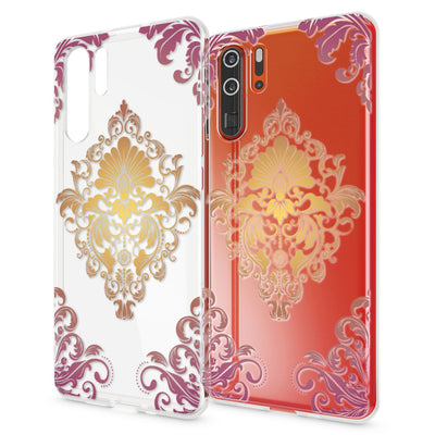 NALIA Hülle kompatibel mit Huawei P30 Pro, Motiv Handyhülle Ultra-Slim Silikon Case Crystal Cover Schutzhülle Durchsichtig Dünn, Handy-Tasche Backcover Transparent Bumper Royal Ornament NALIA SlimFit Hülle