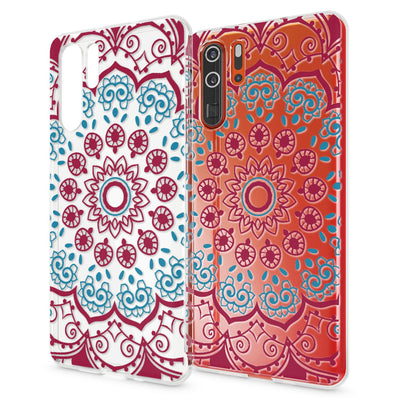 NALIA Hülle kompatibel mit Huawei P30 Pro, Motiv Handyhülle Ultra-Slim Silikon Case Crystal Cover Schutzhülle Durchsichtig Dünn, Handy-Tasche Backcover Transparent Bumper Golden Flowers NALIA SlimFit Hülle