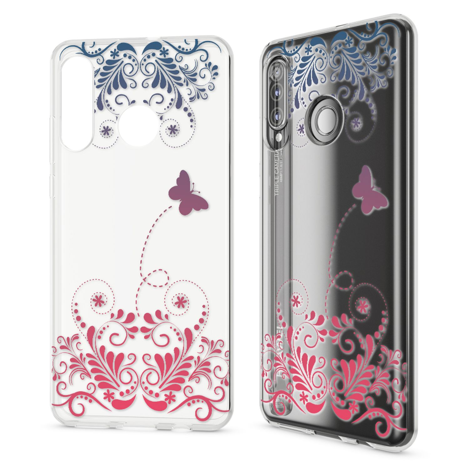 NALIA Hülle für Huawei P30 Lite, Motiv Handy Hülle Slim Silikon Case Schutzhülle Flamingo Pink NALIA