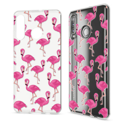 NALIA Hülle für Huawei P30 Lite, Motiv Handy Hülle Slim Silikon Case Schutzhülle Flamingo Pink NALIA