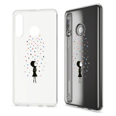 NALIA Hülle kompatibel mit Huawei P30 Lite, Motiv Handyhülle Ultra-Slim Silikon Case Crystal Cover Schutzhülle Durchsichtig, Handy-Tasche Backcover Transparent Bumper NALIA SlimFit Hülle