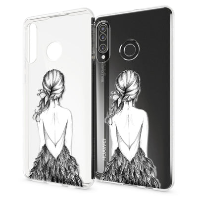 NALIA Hülle kompatibel mit Huawei P30 Lite, Motiv Handyhülle Ultra-Slim Silikon Case Crystal Cover Schutzhülle Durchsichtig, Handy-Tasche Backcover Transparent Bumper NALIA SlimFit Hülle