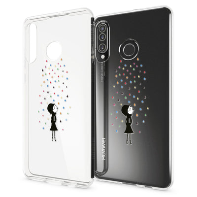 NALIA Hülle kompatibel mit Huawei P30 Lite, Motiv Handyhülle Ultra-Slim Silikon Case Crystal Cover Schutzhülle Durchsichtig, Handy-Tasche Backcover Transparent Bumper NALIA SlimFit Hülle