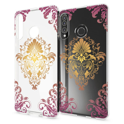 NALIA Hülle kompatibel mit Huawei P30 Lite, Motiv Handyhülle Ultra-Slim Silikon Case Crystal Cover Schutzhülle Durchsichtig, Handy-Tasche Backcover Transparent Bumper Flamingo Pink NALIA SlimFit Hülle