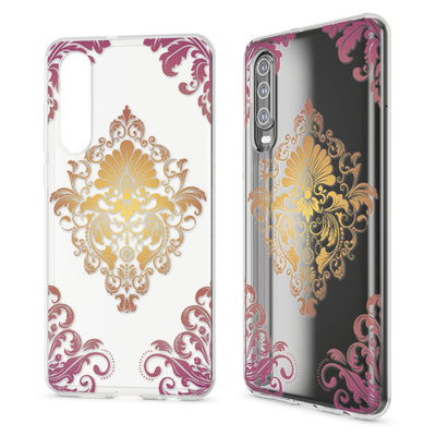 NALIA Hülle kompatibel mit Huawei P30, Motiv Handyhülle Ultra-Slim Silikon Case Crystal Cover Schutzhülle Durchsichtig, Dünne Handy-Tasche Backcover Transparent Bumper Royal Ornament NALIA SlimFit Hülle