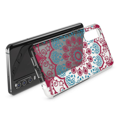 NALIA Hülle kompatibel mit Huawei P30, Motiv Handyhülle Ultra-Slim Silikon Case Crystal Cover Schutzhülle Durchsichtig, Dünne Handy-Tasche Backcover Transparent Bumper Red Mandala NALIA SlimFit Hülle