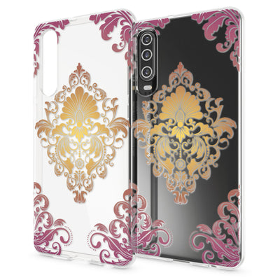 NALIA Hülle kompatibel mit Huawei P30, Motiv Handyhülle Ultra-Slim Silikon Case Crystal Cover Schutzhülle Durchsichtig, Dünne Handy-Tasche Backcover Transparent Bumper Royal Ornament NALIA SlimFit Hülle