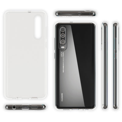NALIA Hülle kompatibel mit Huawei P30, Motiv Handyhülle Ultra-Slim Silikon Case Crystal Cover Schutzhülle Durchsichtig, Dünne Handy-Tasche Backcover Transparent Bumper Red Mandala NALIA SlimFit Hülle