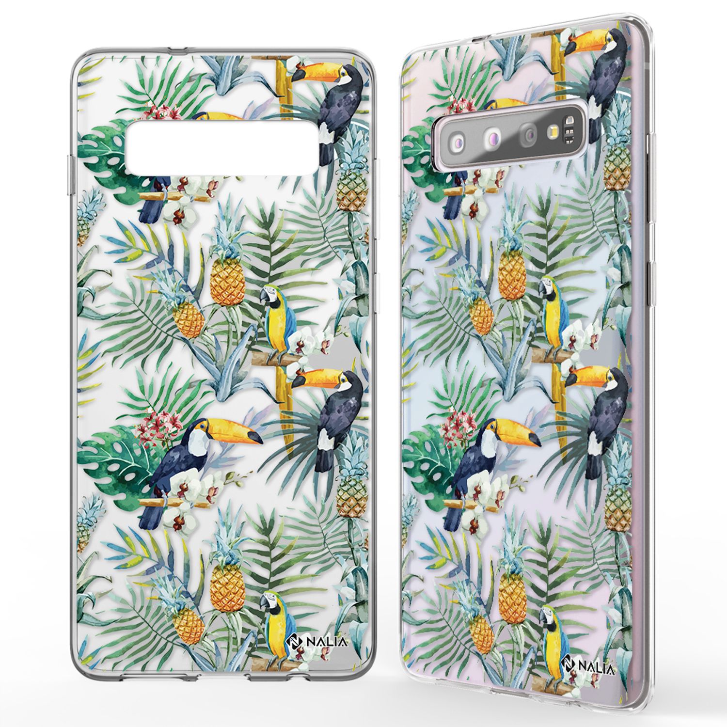 NALIA Handy Hülle für Samsung Galaxy S10, Slim Silikon Hülle Motiv Case Cover Papagei NALIA