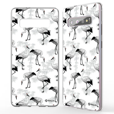 NALIA Handyhülle kompatibel mit Samsung Galaxy S10, Slim Silikon Hülle Motiv Case Cover Crystal Schutzhülle, Durchsichtig Etui Handy-Tasche Backcover Transparent Bumper Pfau NALIA SlimFit Hülle